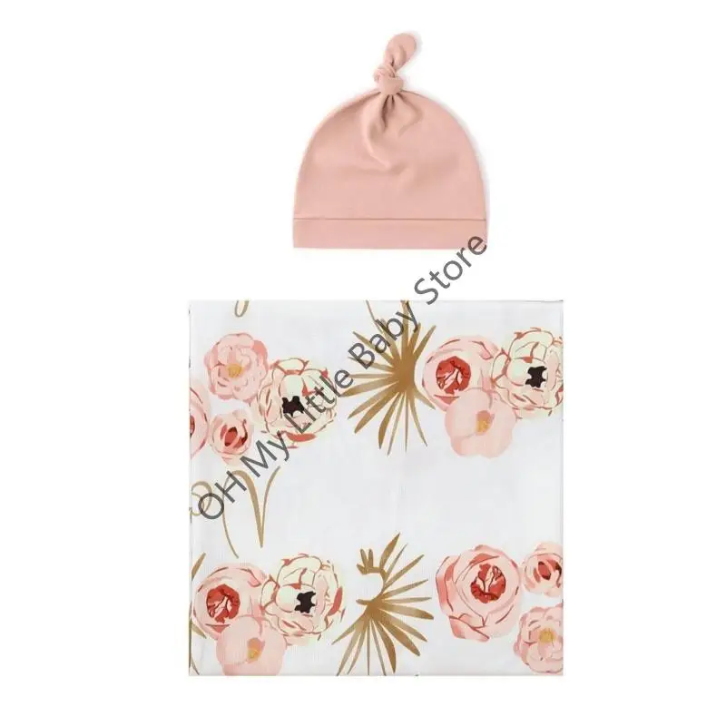 M76C 2 قطعة/مجموعة الوليد التقميط بطانية الرضع النوم التفاف القماش مع قبعة تنفس الرضع الاشياء الجنس محايد للطفل #3
