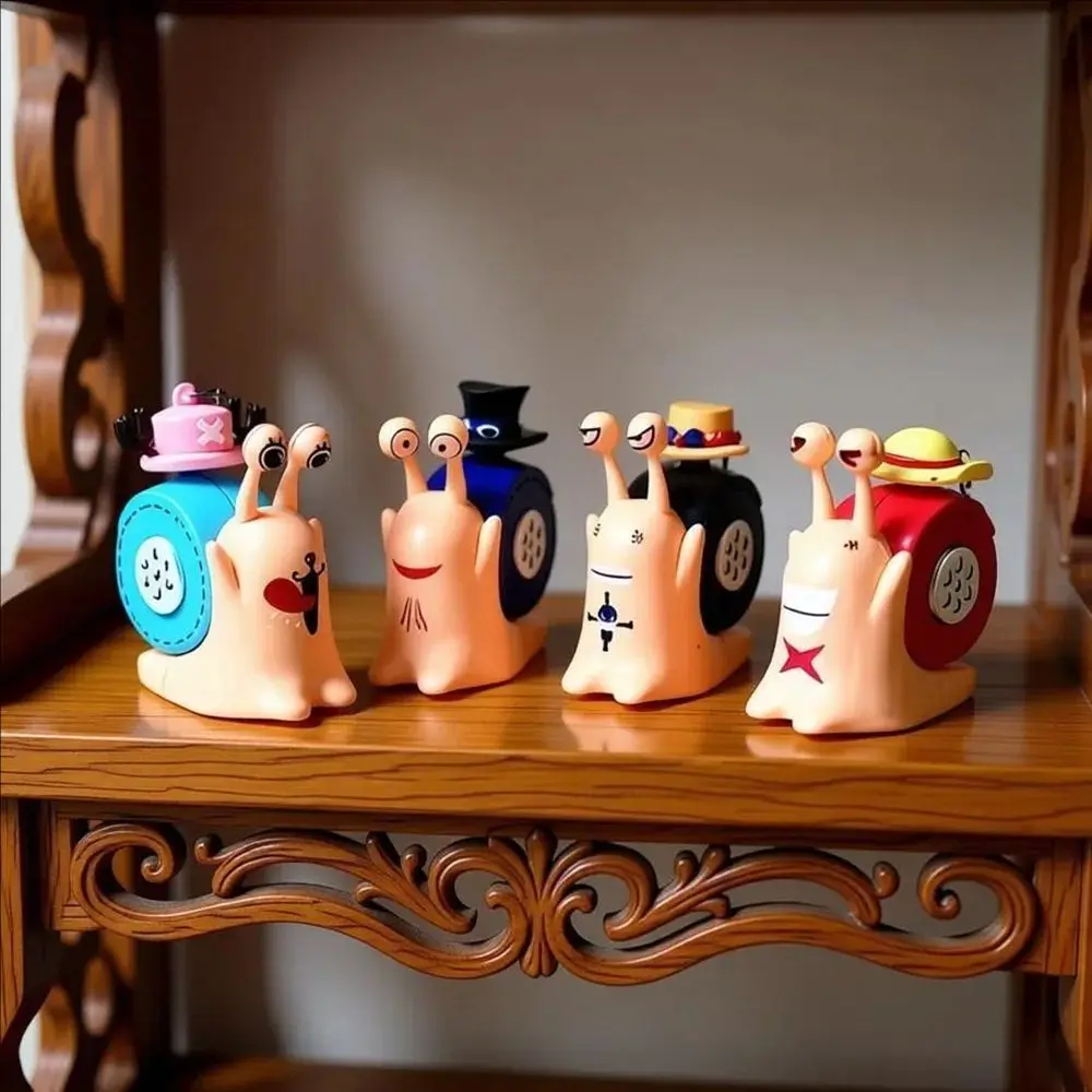 

Model Toys Cartoon Luffy Anime One Piece Den Den Mushi Sabo Ace Snail Shaped Phone Can Sound Recording Toys for Children Gifts