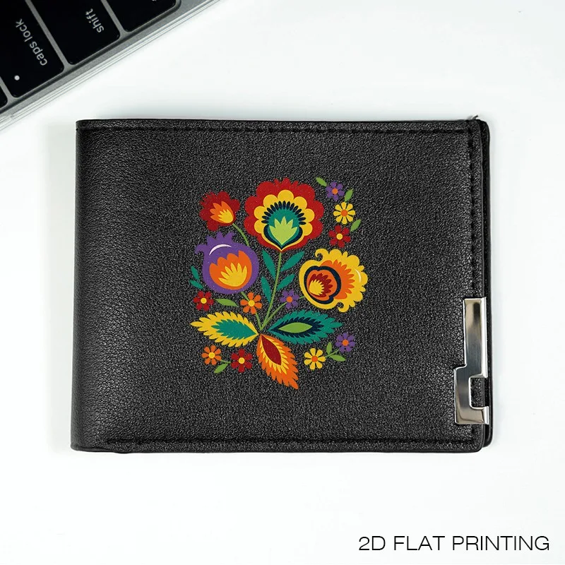 Portafoglio da uomo in pelle PU dal design floreale elegante, stile business minimalista, leggero, durevole, accessorio di moda per l'uso quotidiano