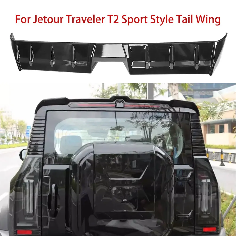 Car Roof Trunk Spoiler Wing Fixed Wind Tail Wing Exterior Guard Protector Modification For Jetour Traveler T2 2023 Sport Style