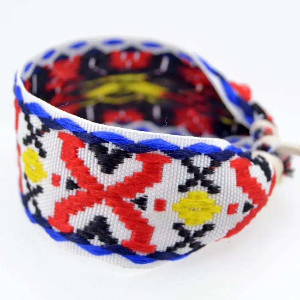 سحر العرقية نمط اليد حبل مضفر الرجعية هندسية سحر حبل أساور بوهيميا المنسوجة سوار