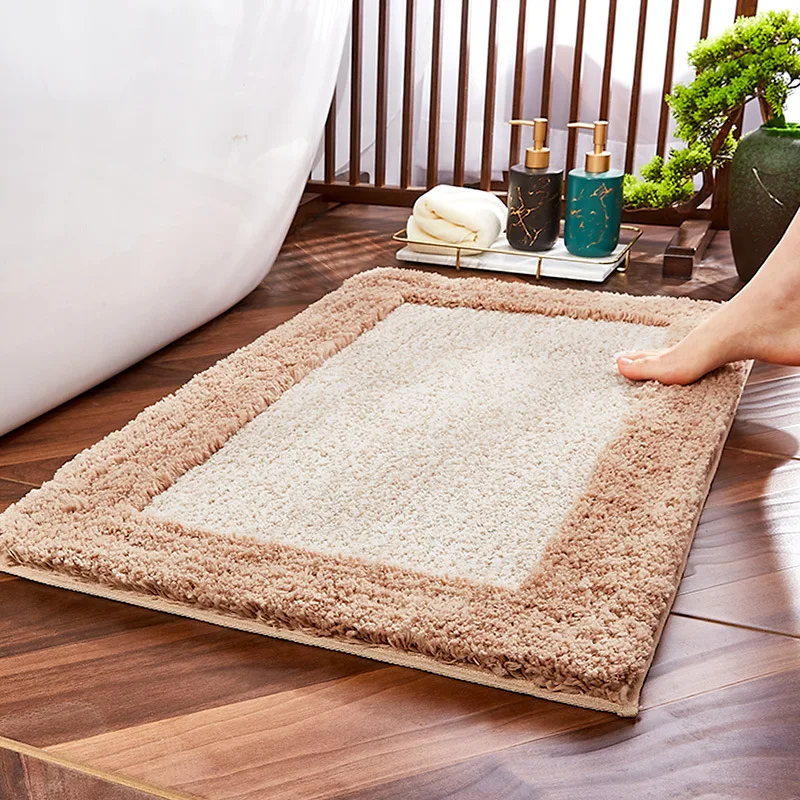 Bathroom Doormats New Chinese Carpet Flocking High and Low Wool Breathable Eco-friendly Rug Water Absorption Latex Non-slip Mat