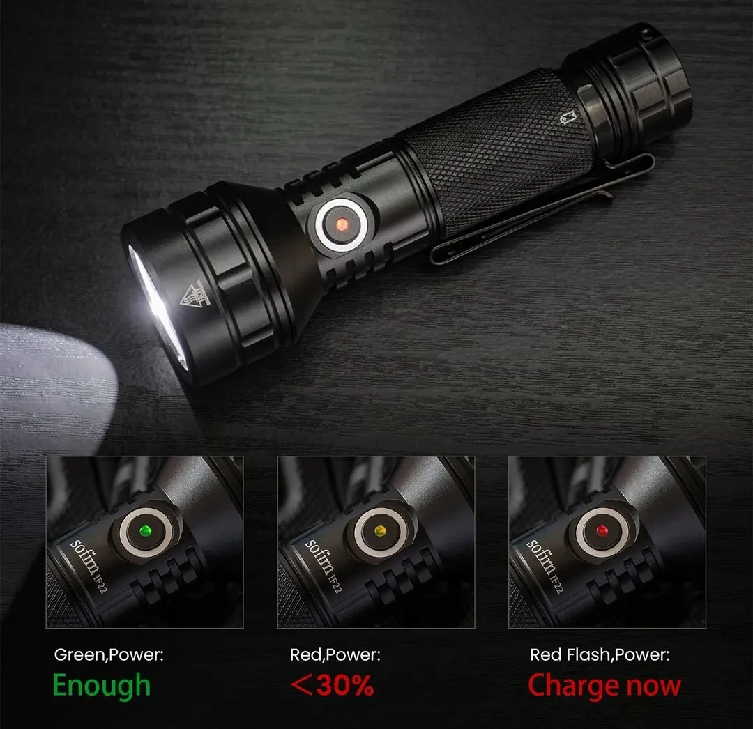 

Мощный перезаряжаемый светодиодный фонарь IF22A TIR Optics 2100 лм с USB-C, на аккумуляторе 21700, для активного отдыха и рыбалки
