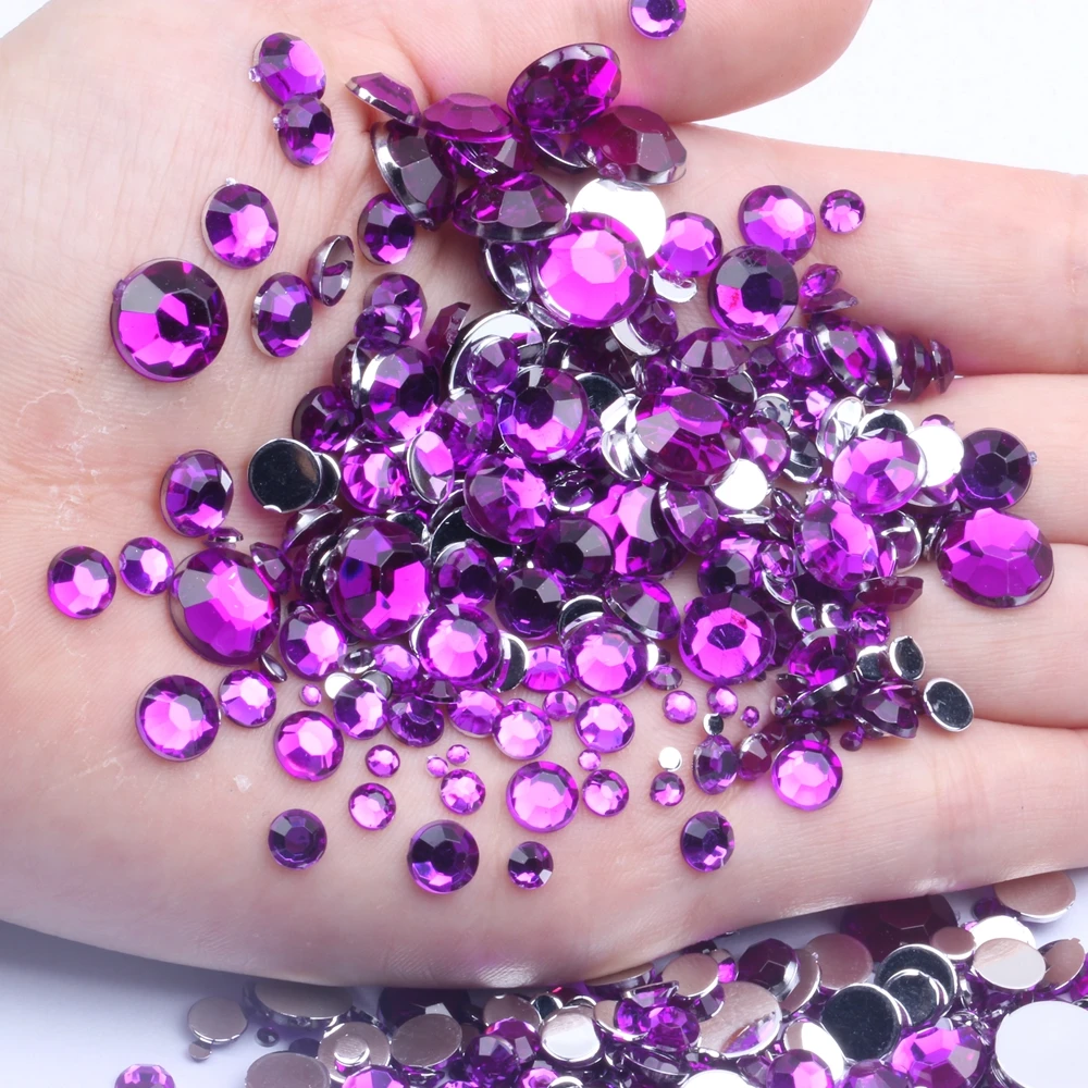 

2mm 5000pcs Acrylic Rhinestones Flatback Facets Round Glue On Stones Sparkling Nail Art Decorations Clothing Decorations