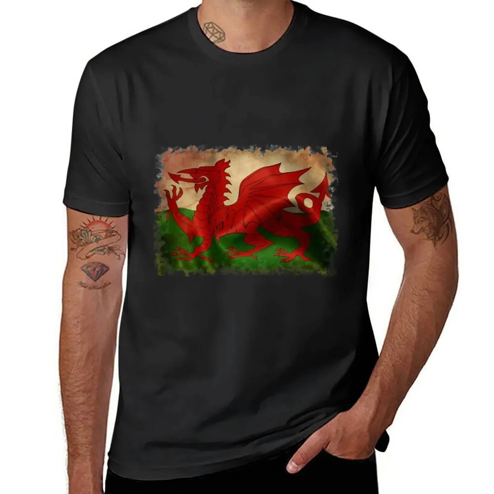 Wales T-Shirt rapper graphic tees blacks man clothes Men's cotton t-shirt