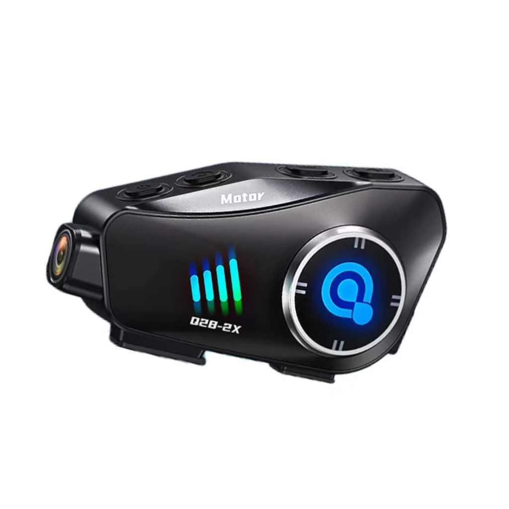 

Hot sell New Q28-2X Motorcycle Helmet 1000M 2-person Intercom Headset with 1080P Photo-video Recorder