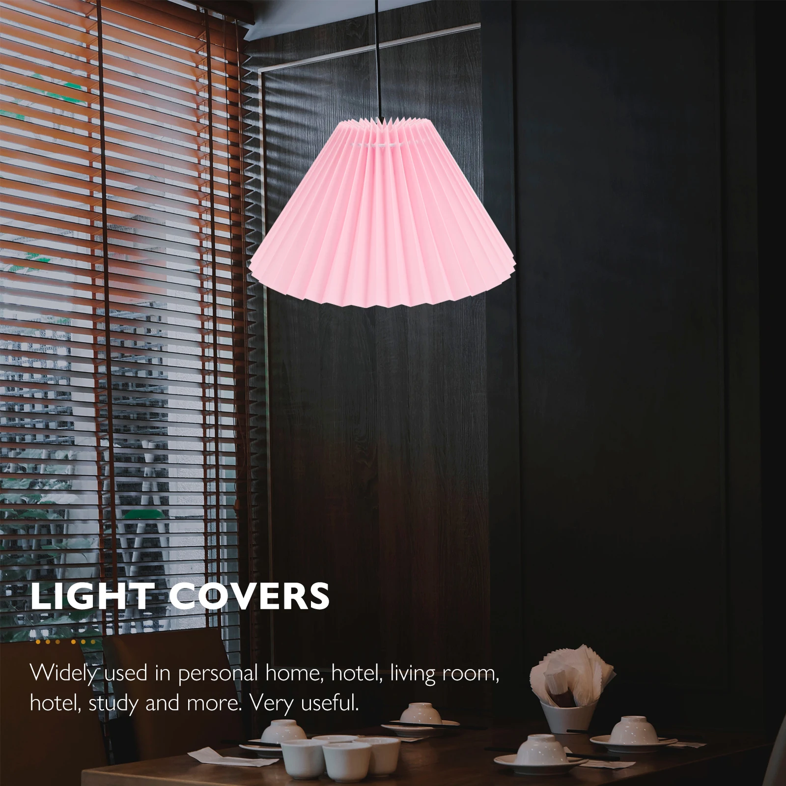 

Pink Pleated Fabric Lampshade Home Decor Hanging Lamp Shade Cloth Light Cover Bedroom Dining Room Hallway Lighting