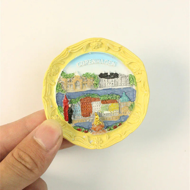 

Copenhagen Disk, Refrigerator Magnet, Unique Creative Home Decoration 3D Commemorative Decoration from Denmark
