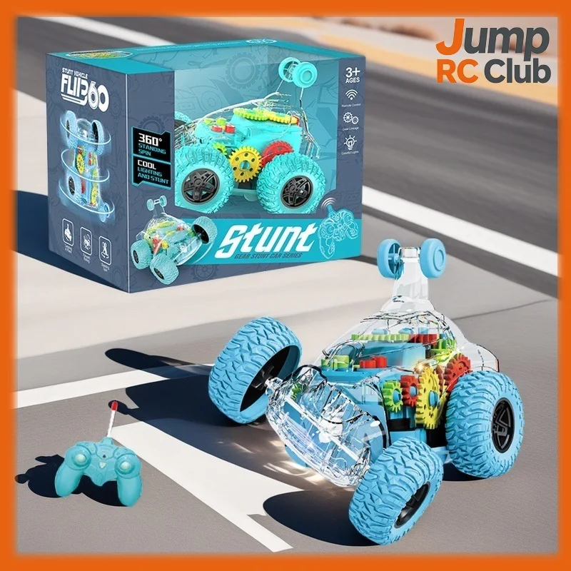 

4 Channel RC Electric Dump Truck Kids Wireless Remote Control Stunt Rotating Car Toy With Lights Indoor Outdoor Gift