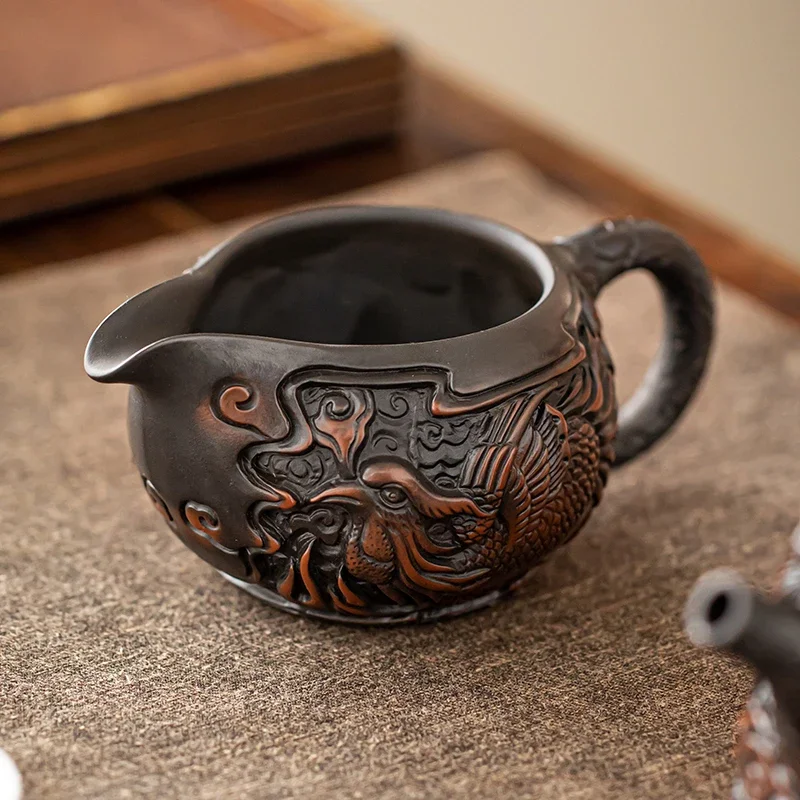 High-end Purple Pottery Tea Pitcher Retro Fair Cup Tea Divider Chahai Kung Fu Teaset Accessories