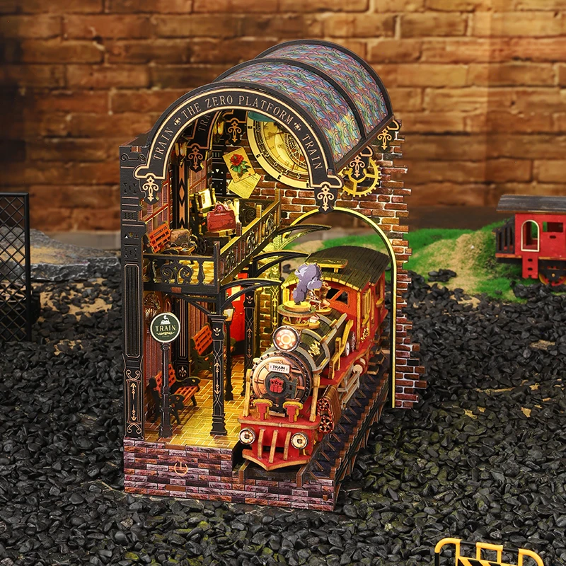 Wooden Miniatures Figurines Dollhouse 3D Puzzle Doll House Kit Assembly Model Building Room With Furniture For Christmas Gifts