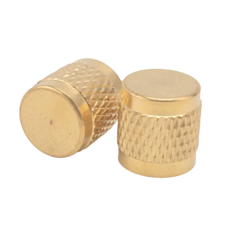 A74E-50 Pcs 1/4Inch Brass Flare Cap, Solid Brass Caps With Neoprene O Ring Seal, 1/4Inch SAE HVAC Valve Caps