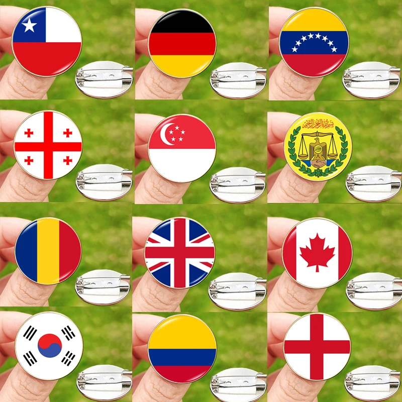 Gorąca wyprzedaż broszka z flagą narodową Chile niemcy singapur mania Anglia koreańska kolumbia Georgia Ireland Finland bułgaria przypinki na klapę