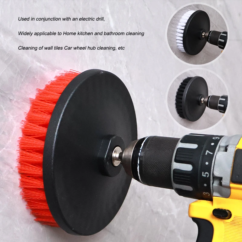6 Zoll Bohrbürste mit M14 Bohraufsatz 1/3 Stück Rot Weiß Schwarz für Auto-Teppichreinigung Innenraum-Detailing – Detail 5