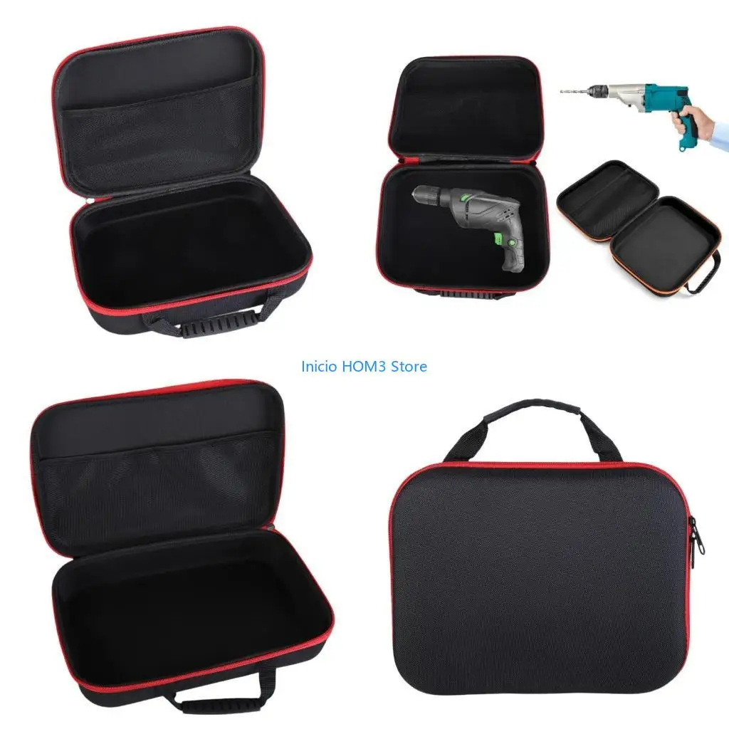 A5YD Drill Tool Bag Storage Case with Handle, Electric Grinder Drill Zippers Pouches