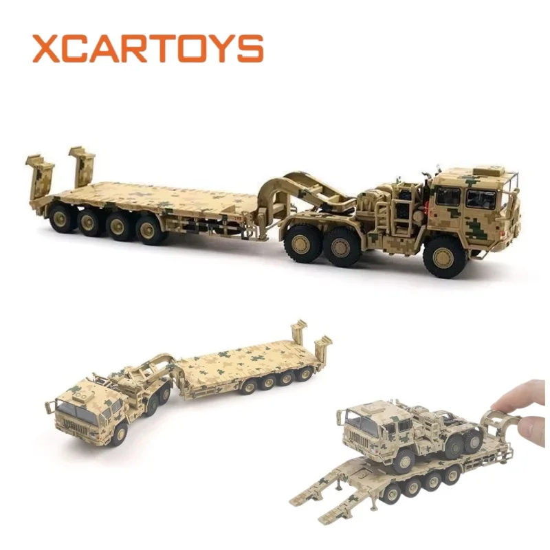 XCARTOYS 1:64 Taian TA4360 Heavy Equipment Transport Truck Camouflage Diecast Model Military Car Toy Collectibles Decorations