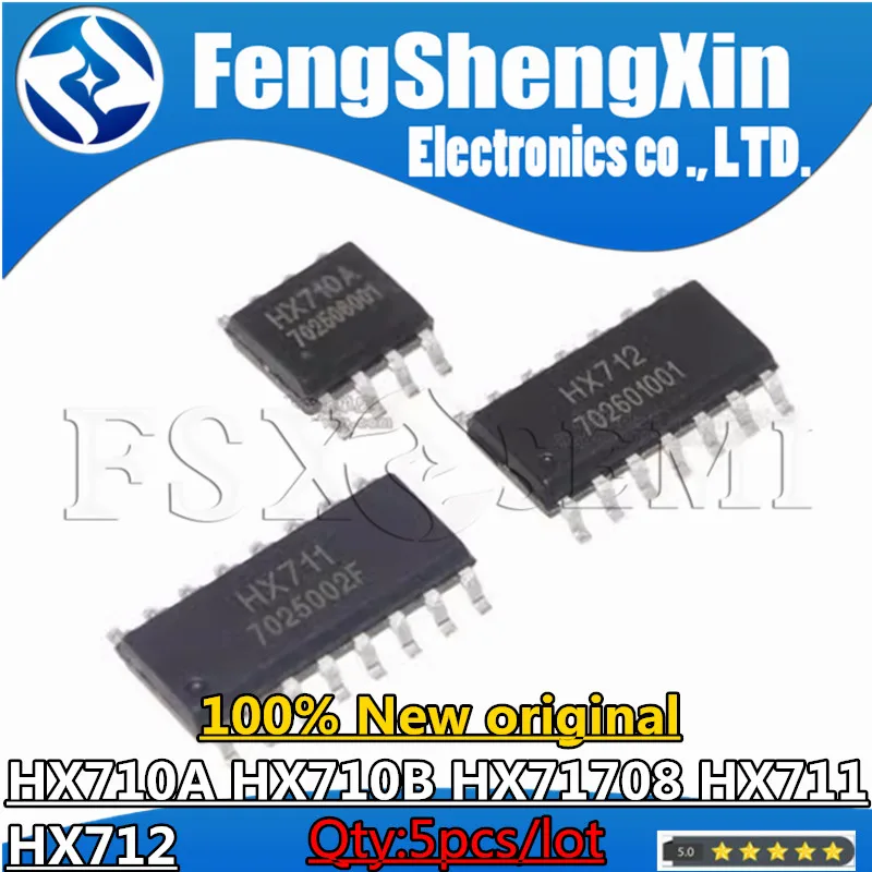 5pcs New HX710A HX710B HX71708 HX7170B HX711 HX712 digital temperature sensor IC SOP