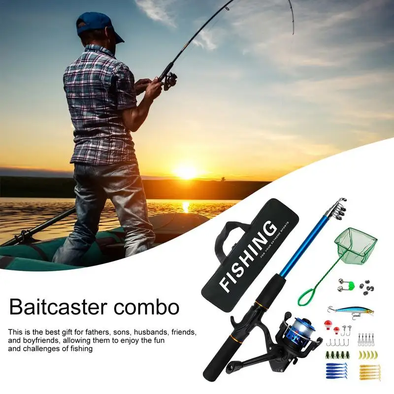 Fishing Pole And Reel Combo Rod And Reel Kit Fishing Carrier Bag For Son Friend Husband Freshwater Fishing Travel Boyfriend