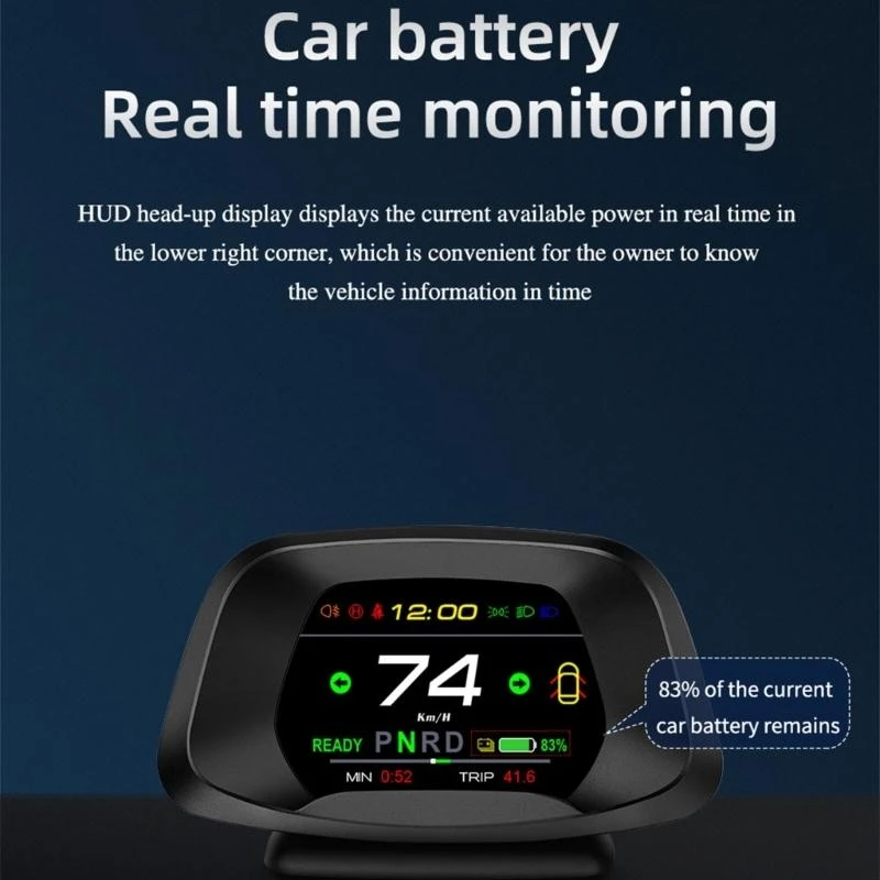 462A GPS HUD Head-Up Display Universal Digital Alarm Reminder Meter Speedometer Car Electronics for Car 3/Y High-Definition