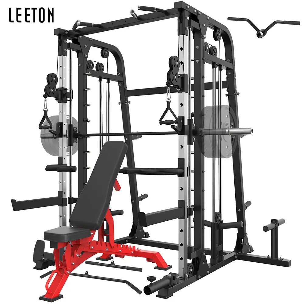 High-Performance Portable Barbell Storage Hooks Multi-Function Station Power Rack With Smith Machine