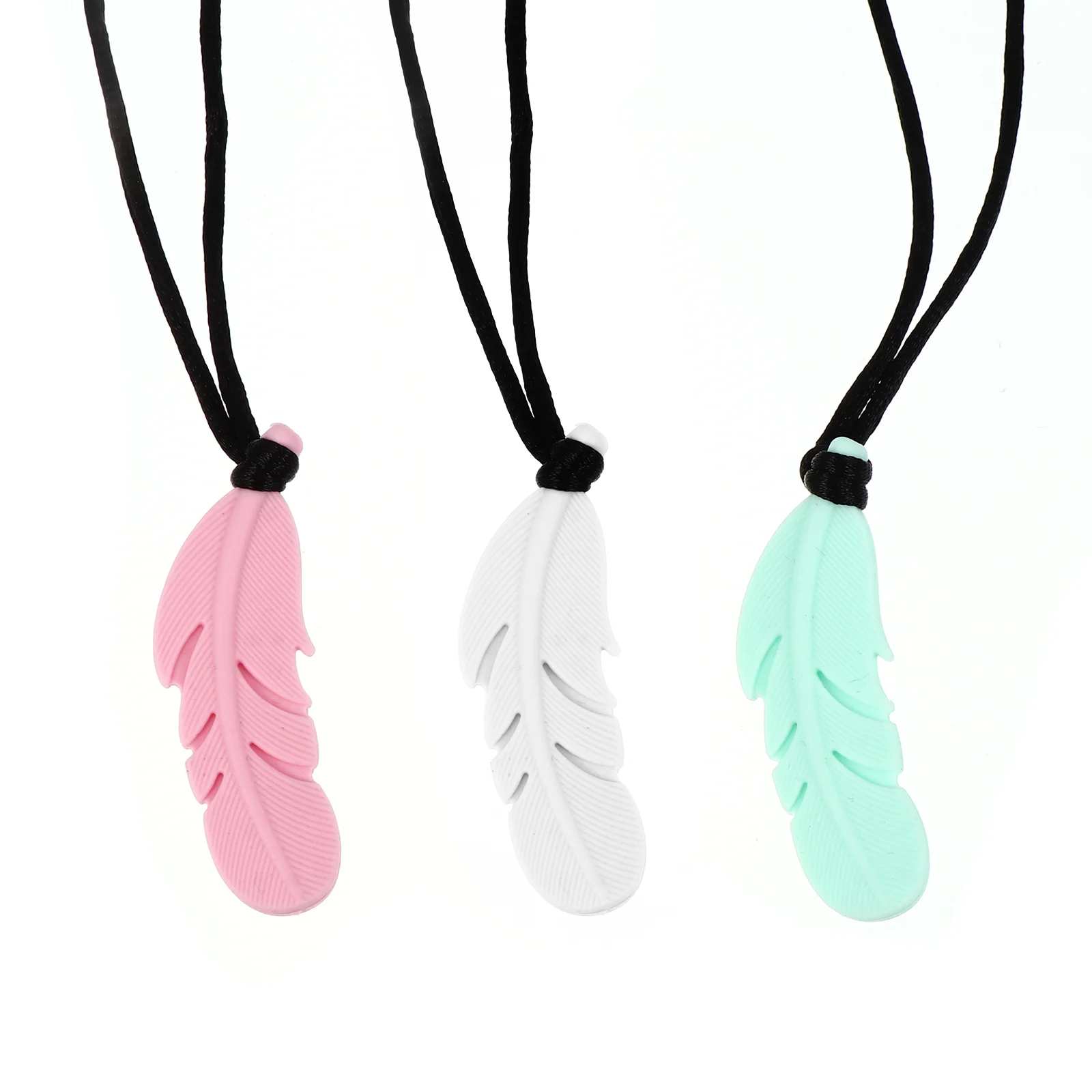3 Pcs Chew Silicone Necklace Toddler Baby Pacifier Silica Gel Teething Tool
