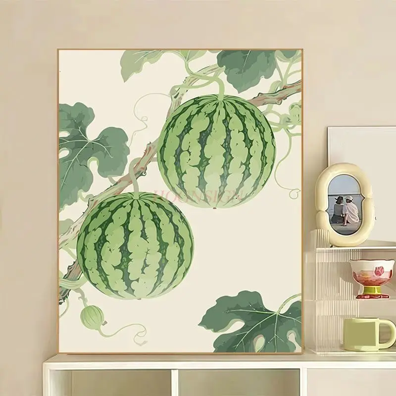 1set Watermelon fruit DIY digital oil painting 0 basic filling, manual coloring, simple painting