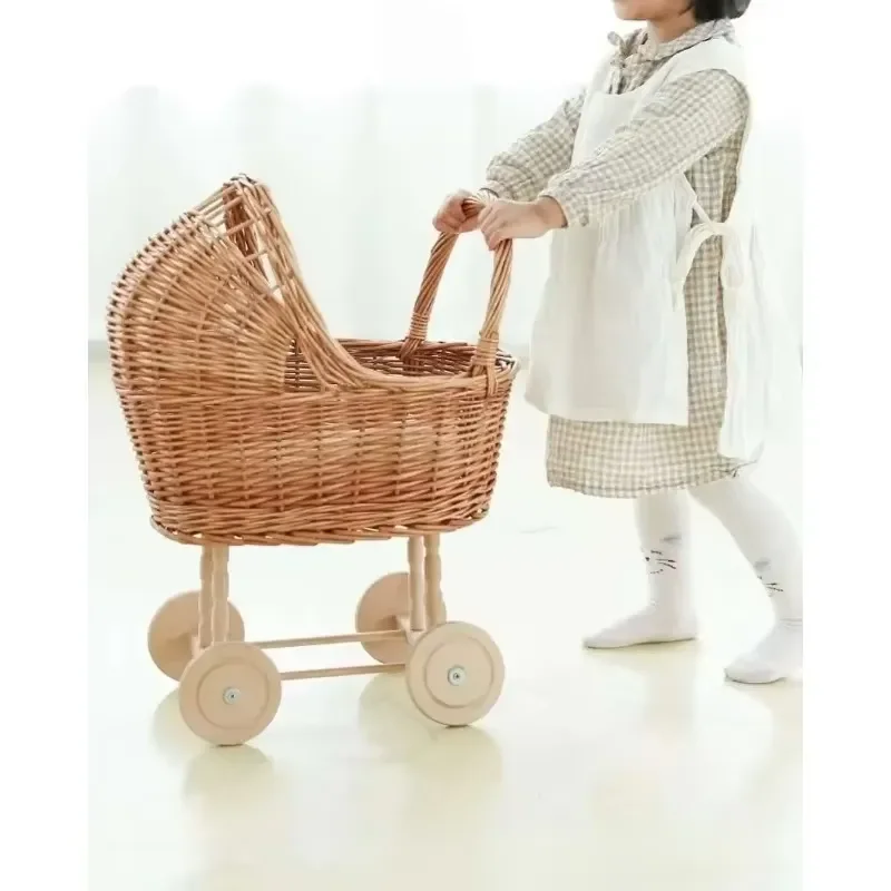 for Stroller Toy Baby Doll Carriage Kids Room Decor Play House Cart Pretend Play Studio Photo Props Children Gift