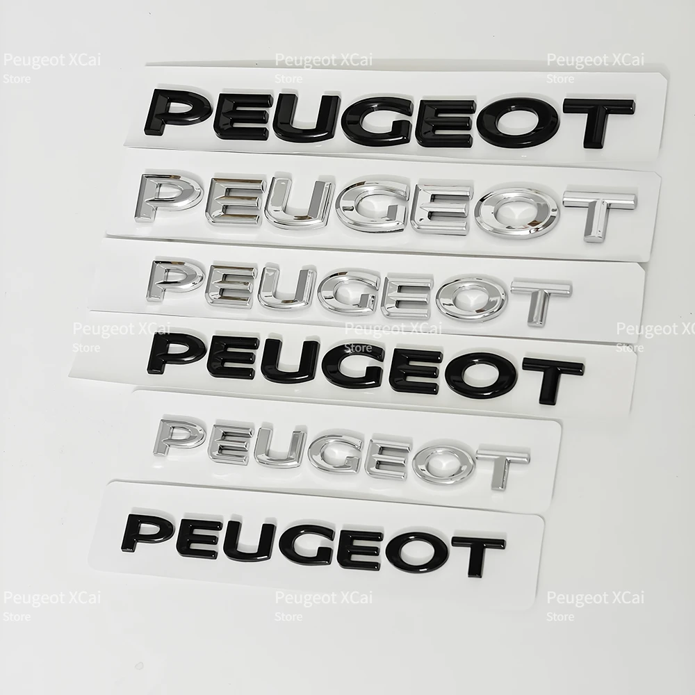 ABS Car Letters Sticker, accesorios de emblema de maletero trasero para Peugeot 206, 208, 307, 308, 408, 2008, 3008, 406, 407, 107, 207, 4007, 4008,