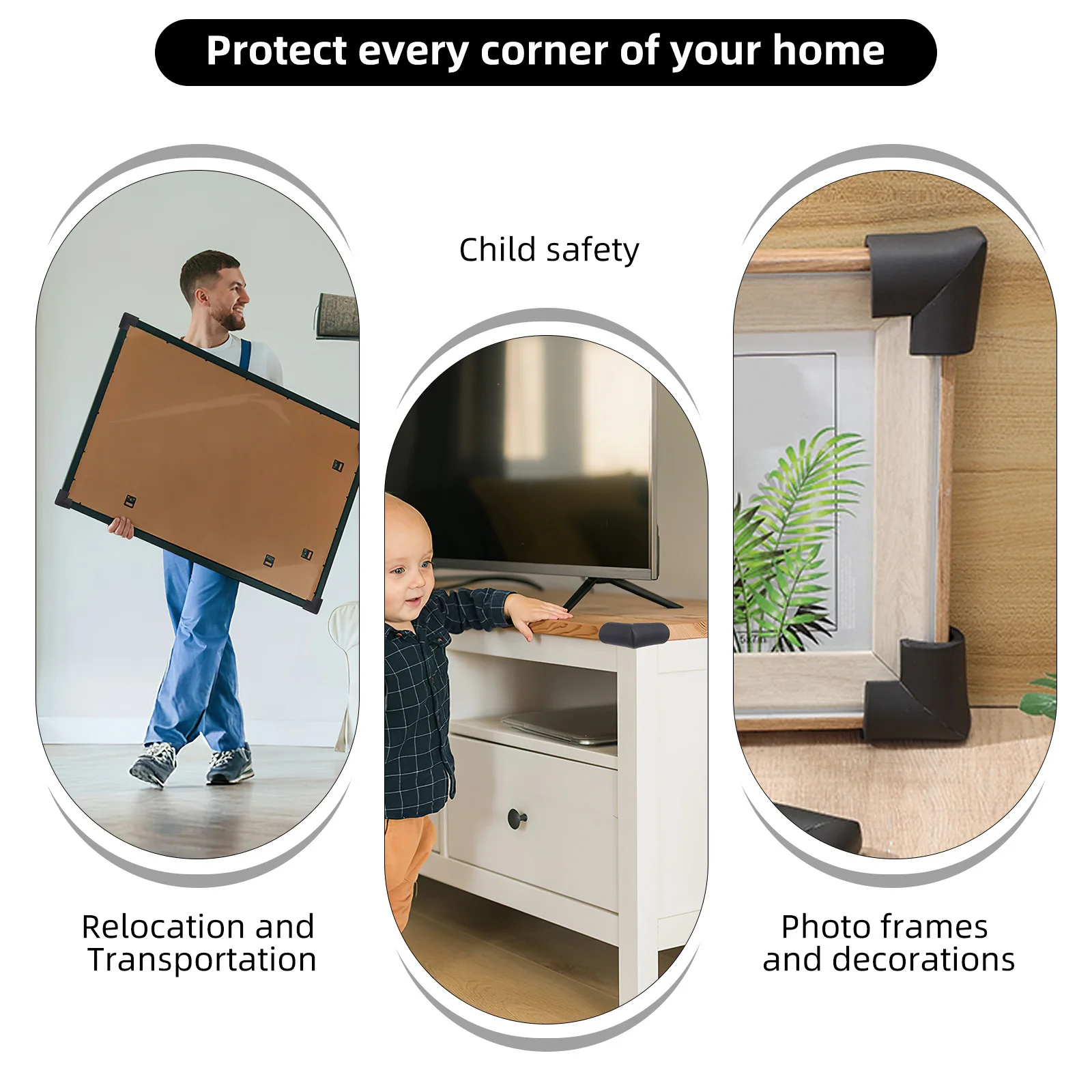 12pcs Foam Corner Protector U Shaped Furniture Edge Bumpers For Protection Frame Safety Sleeves Furniture Transport