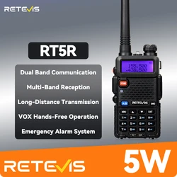 Retevis-Talkie walperforé RT5R, 5W, communication longue portée, UHF, VHF, station de radio amateur, radio professionnelle VOX