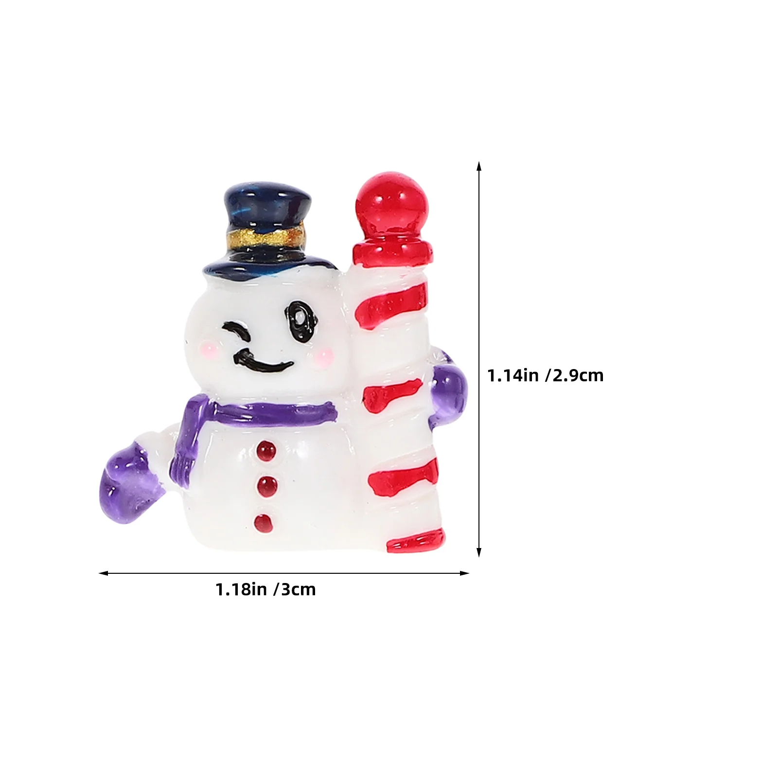 12 szt. Świąteczne figurki bałwanków z żywicy, małe dekoracje do mikro-krajobrazów, na świąteczne tace wielopoziomowe, do kule śnieżnej, scenka wiejska