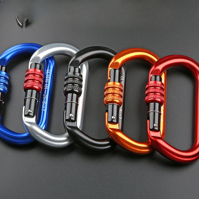 O-type lock buckle Automatic Safety Master Carabiner Multicolor 5500lbs Crossing hook Climbing Rock Mountaineer Equipment image 6