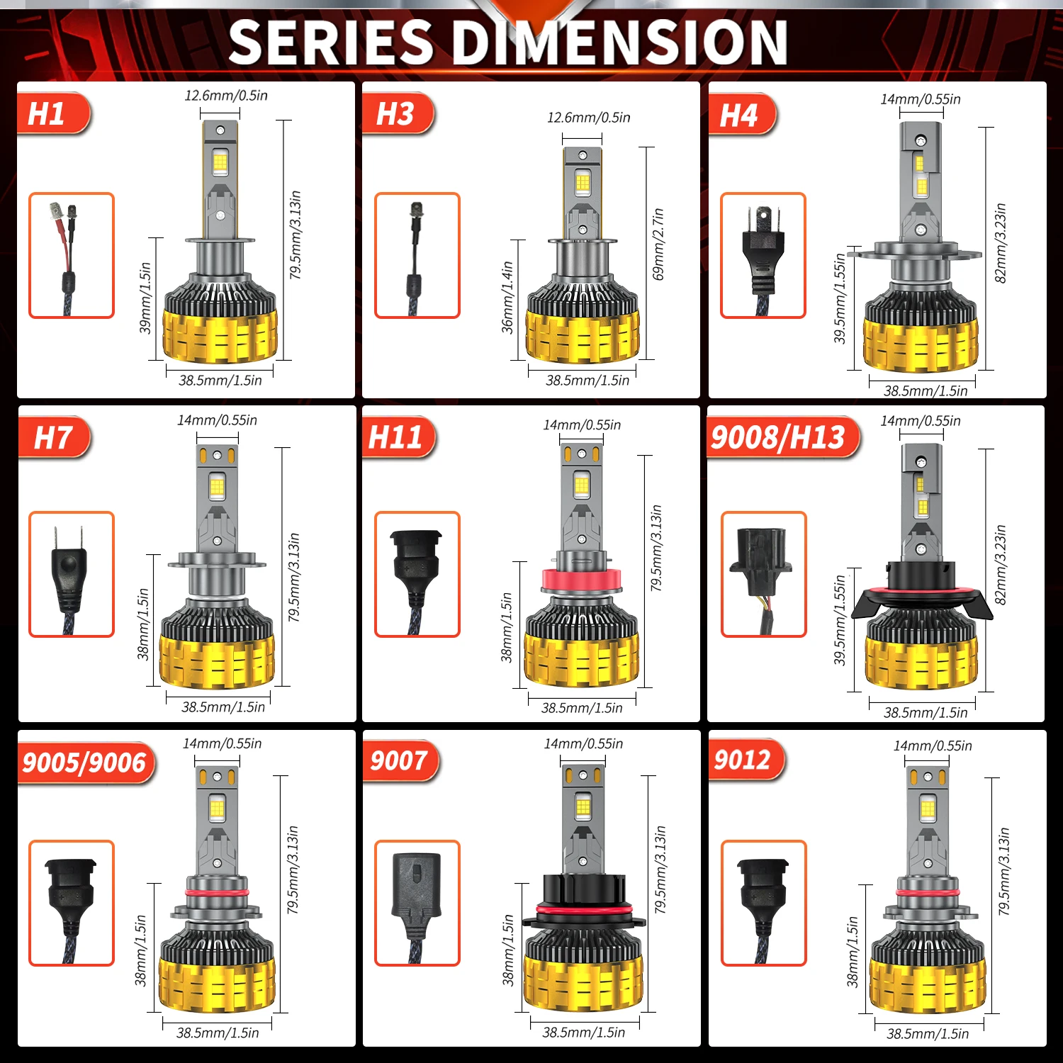 HYNBYZJ 880W H4 H7 Led Headlight 1000000LM Led Lights For Car H1 H3 H8 H11 H13 HB3 HB4 9005  9006 9012 9007 12V 24V