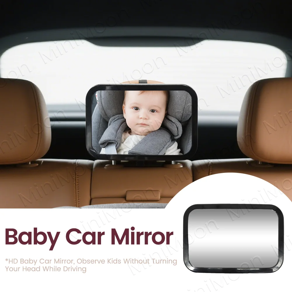 Baby Car Mirror, Wide Angle Shatterproof Acrylic, Adjustable Infant Car Seat Safety Accessory