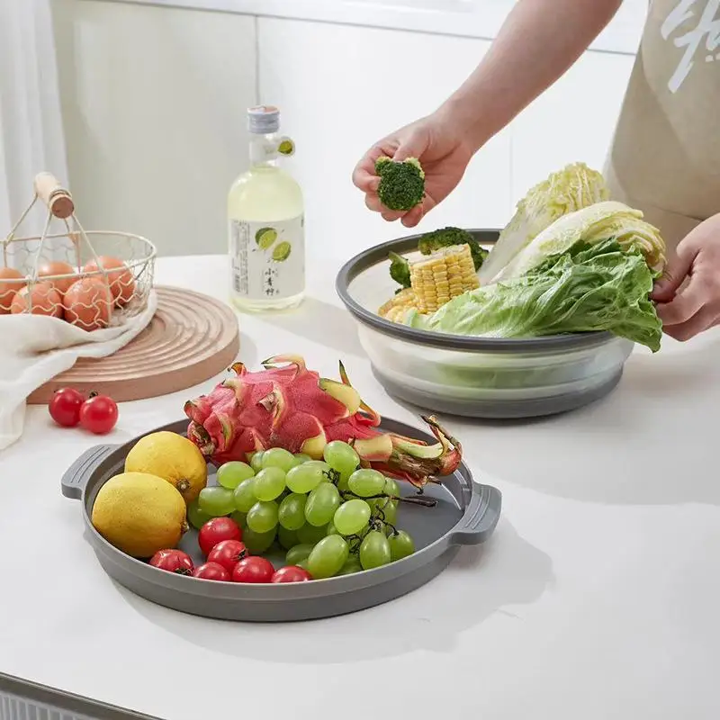 【M】Folding Heating Covers Food Splash-Proof Microwave Cover Multi-Function Microwave Tray With Bottom Fresh-keeping Cover Tool