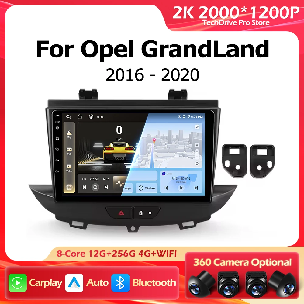 

Android 16 360 камера DSP Wireless Carplay для Opel GrandLand X 2016-2020 GPS-навигация Автоматический мультимедийный плеер 4G Wi-Fi BT