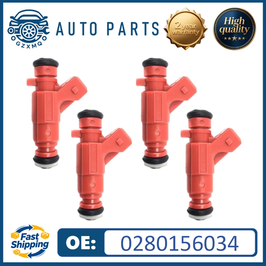 0280156034 Injetor de Combustível de Alta Qualidade 4 Peças para Peugeot 1007 05~14 206 00~14 307 00~14 Partner 01~14 1.6 16 V # 1984E9 96382203