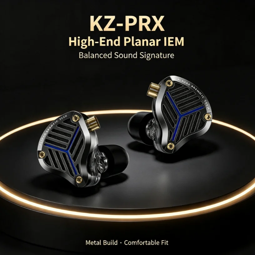 KZ PRX Planar Magnetic IEM Earphones Fourth‑Gen Planar Diaphragm 0.75mm Pin Silver‑Plated Cable 3.5mm Wired In Ear Monitor for A