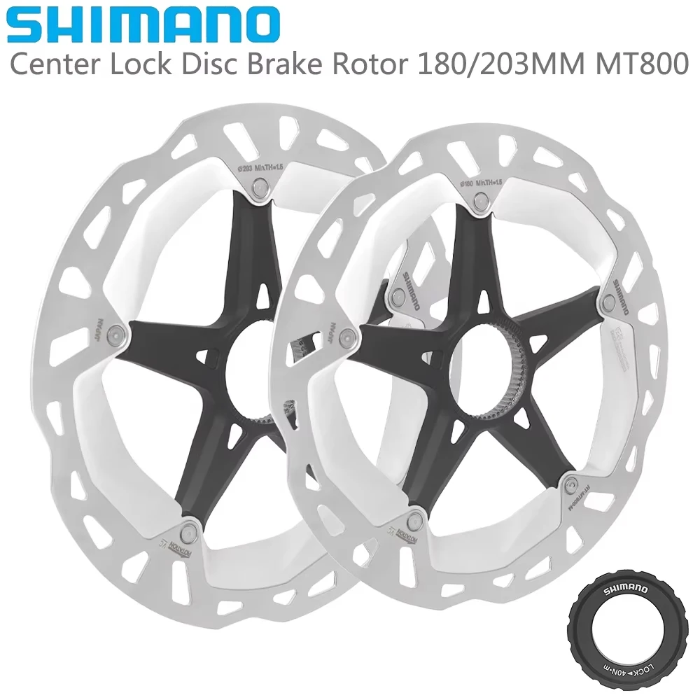 SHIMANO DEORE RT-MT800 Disc Brake Rotor Center Lock 180MM 203MM Lightweight Bike Brake Rotors Original Bicycle Parts