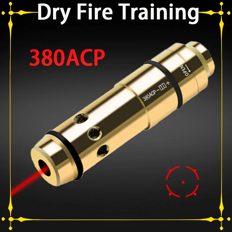 

Tactical 380ACP Caliber Bore Sight Laser Training Bullet Cartridge Red Dot Laser Sight Boresight Dry Fire Training Brass Bullet