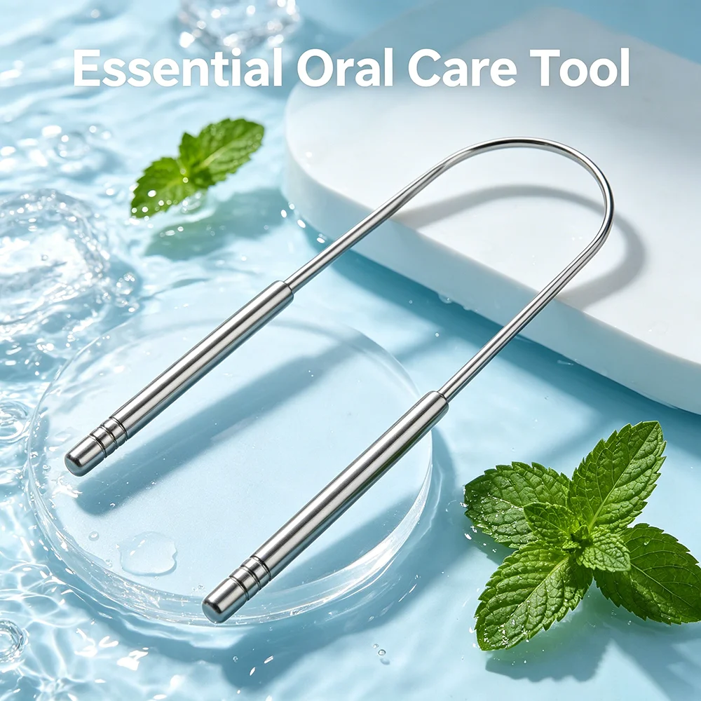 2/4pcs Stainless Steel Tongue Scraper Portable Compact Design, Efficient Tongue Coating Remover,Lightweight Oral Cleaning Tool