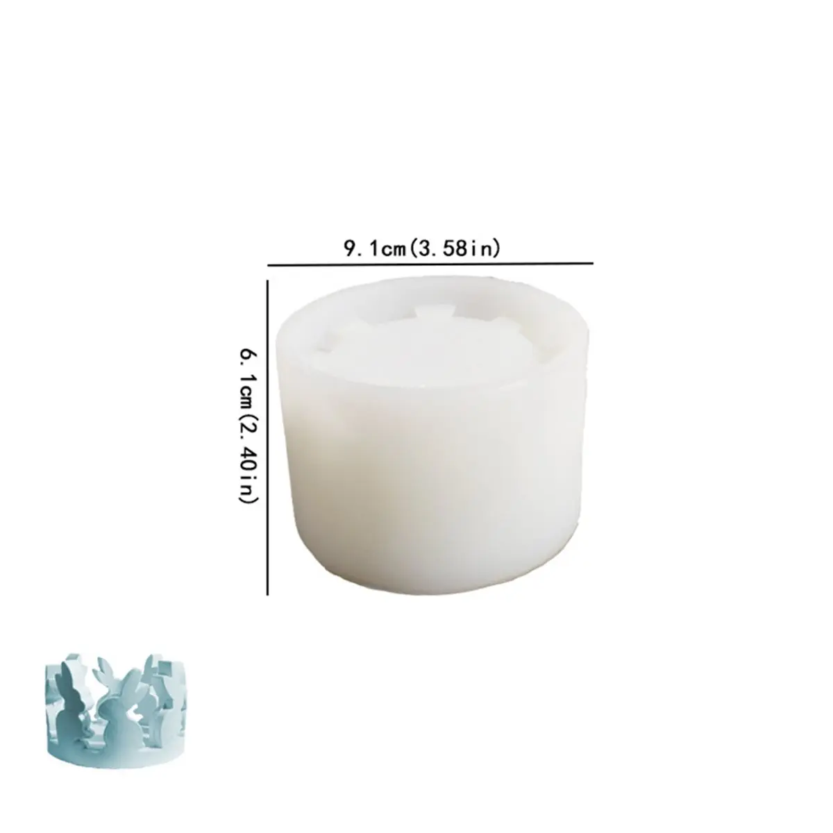 Easter Holder Silicone Mold Cute Bunny Hollow House Tealight Candlestick Concrete Gypsum Resin Molds