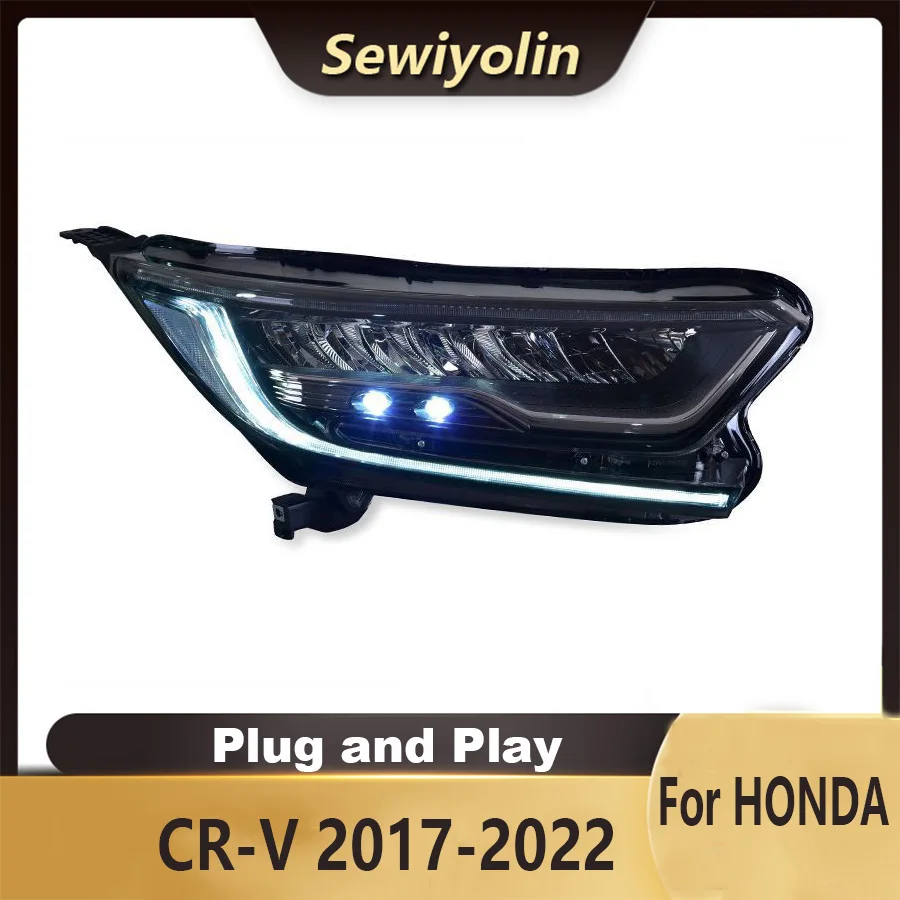 For Honda CR-V 2017-2022 Car Accessories Headlight Assembly LED Lights Lamp DRL Signal Plug And Play Daytime Running