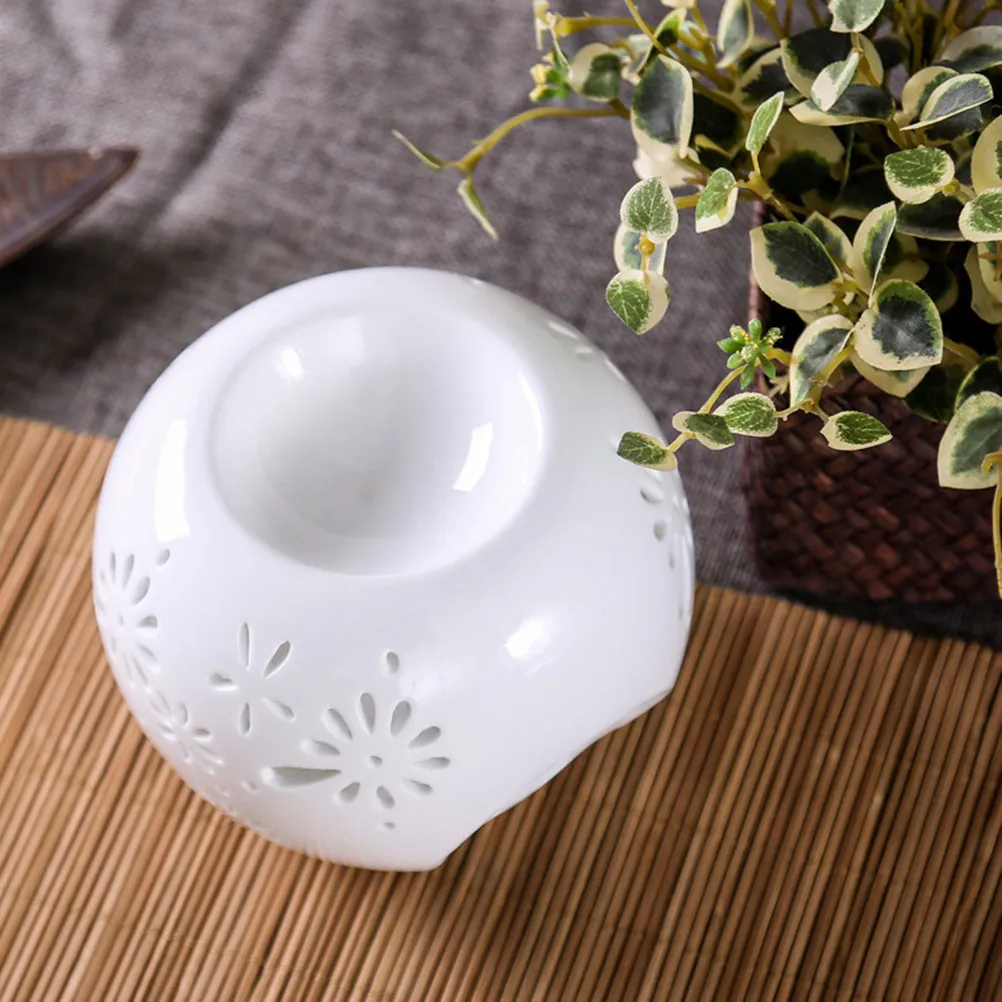 Ceramic Incense Burner Simple Elegant Shape Design Small Size Nice Texture Aromatherapy Night Light Censer Holder for Teahouse
