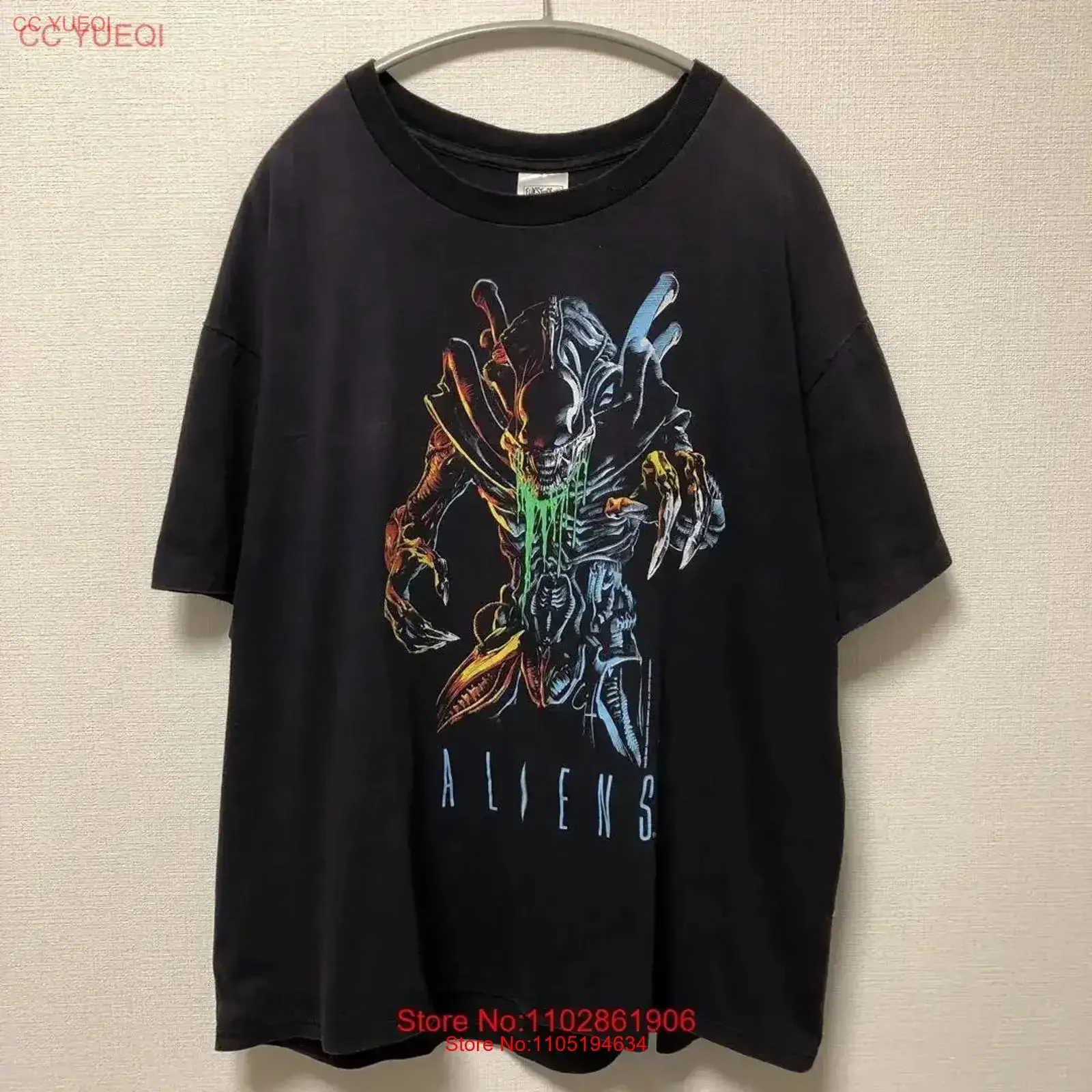 

80s Vintage Alien T shirt Movie XL Washed Comfortable Versatile homme Casual Soft Stylish Stretched Slightly vintage Washed