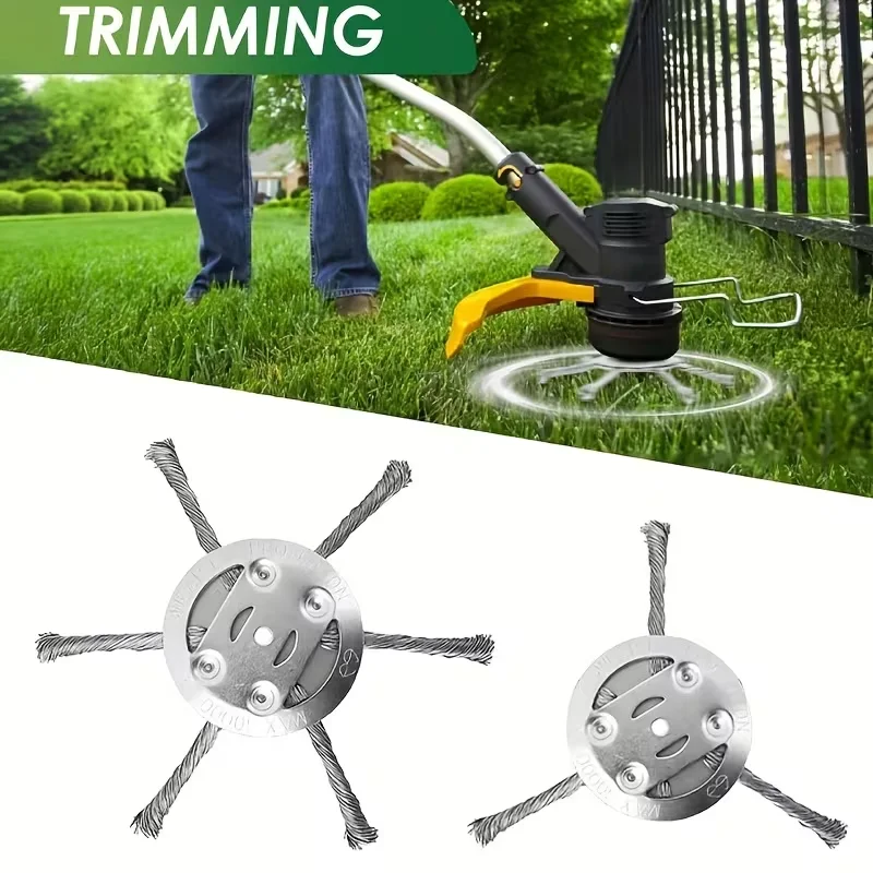 Weed removal head suitable for low-power lithium battery lawn mowers. 6-inch steel wire lawn mower head with 3 teeth and 6 teeth