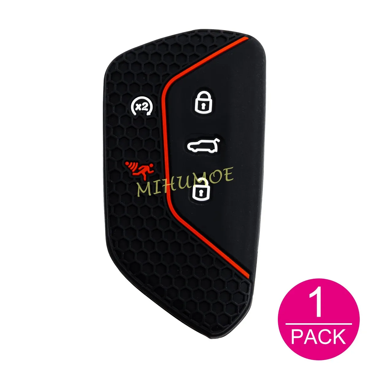 Siliconen Sleutelhanger Cover Case Sleutelhanger Voor Vw Volkswagen Atlas/Atlas Cross Sport 2024 2025 5 Knoppen Auto accessoires