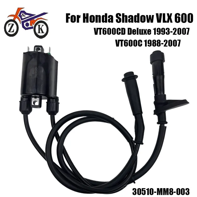 1 Bobina de Encendido para Honda Shadow VLX 600 VT600C 1988-2007, Repuesto del Sistema de Encendido de Motocicleta 30510-MM8-003