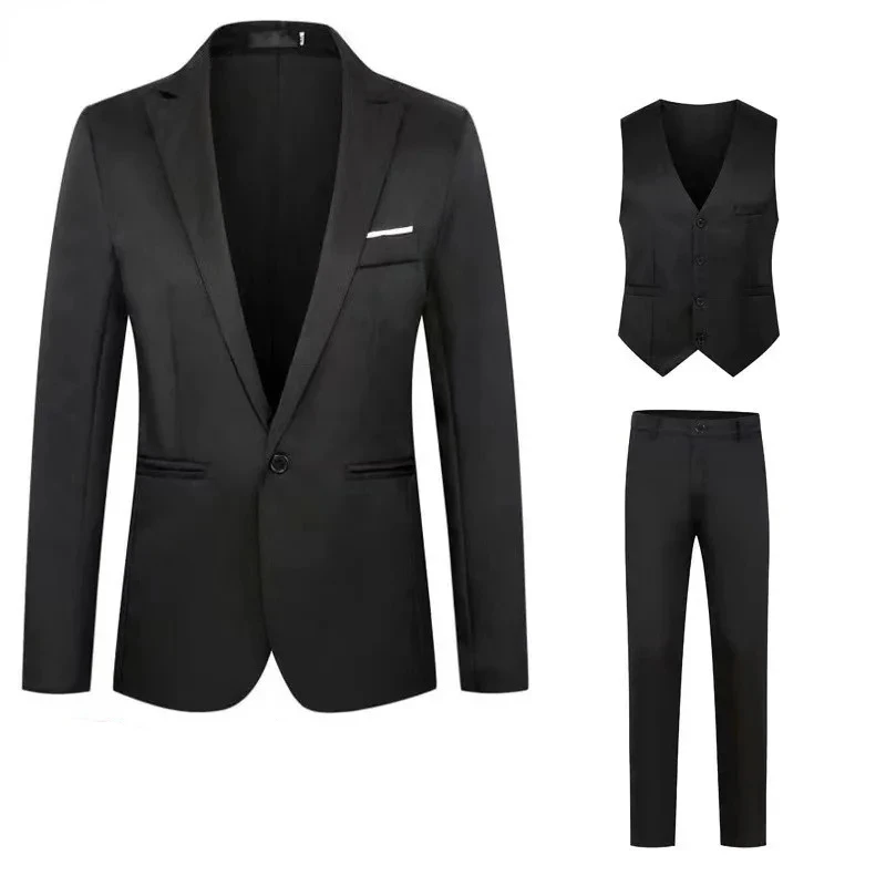 Mannen Pakken Bruiloft Elegant 3-delig 2 Outfit Set Blazers Jassen Vest Broek Mode Luxe Zomer Klassiek 2024 Formele Kleding