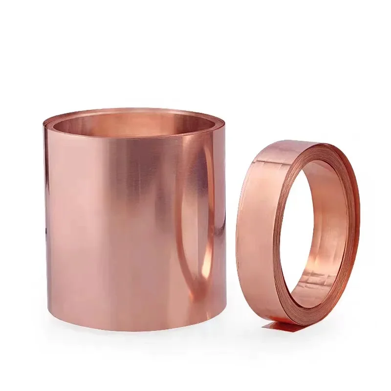 

1M T2 Copper Strip Flat Sheet Thick 0.02~1mm Ultra-thin Red Copper Foil Belt Plate Grounding Conductive Heat Sink Width 10~90mm